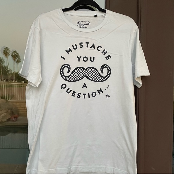 Original Penguin "Mustache You a Question" Tee M **NEW** - Picture 3 of 7
